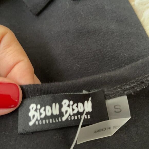 NWT Bisou Bisou The Heidi Black Stretchy Bodycon Cutout Long Sleeve Dress Sz S - Picture 8 of 11